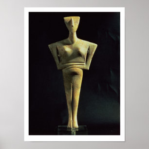 Cycladic kvinnlig figur, från ön av Amorgo, Poster