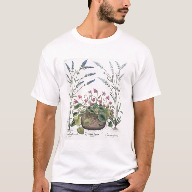 Cyclamen och lavendel: 1.Cyclamen Romanum; 2.Spica T-shirt (Framsida)