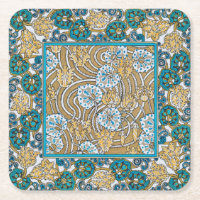 cyclamenblå art nouveau blommig tapet