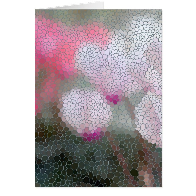 Cyclamenen blommar mosaiken hälsningskort (Framsidan)