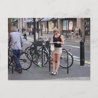 Cycle a miniskirt vykort