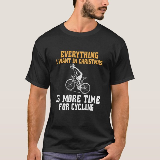 Cycle älskare vill cykla under jul t shirt (Framsida)