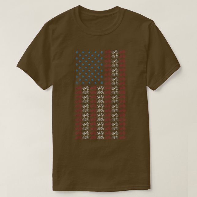 Cycle American Flagga 4:e juli Cycling Cyclist T Shirt (Design framsida)