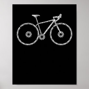 Cycle Anatomy Road Bike Cycling Parts Funny Poster