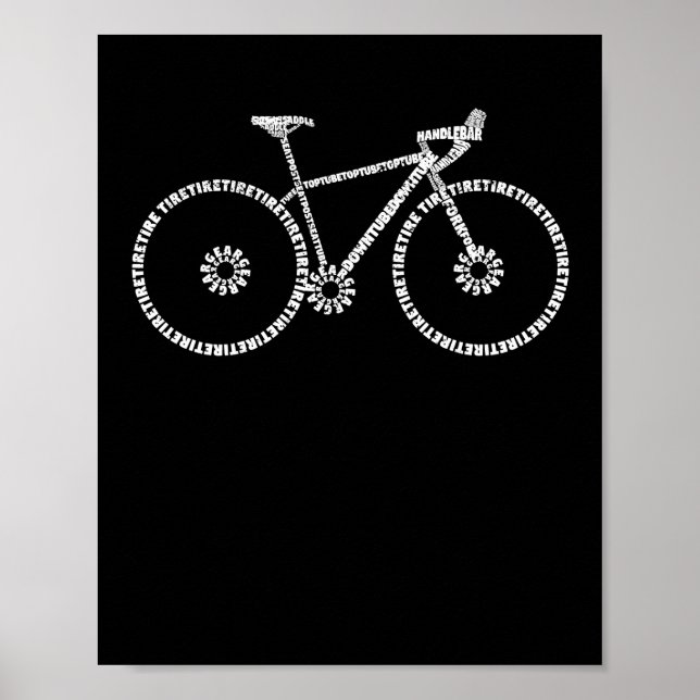 Cycle Anatomy Road Bike Cycling Parts Funny Poster (Framsidan)