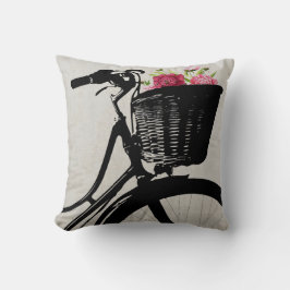 Cycle Basket med Peonies Dekorativ kudde