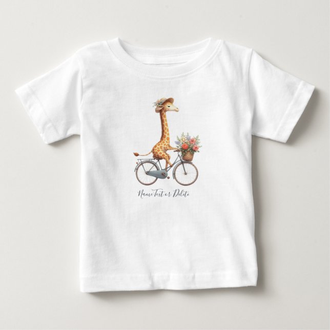 Cycle Bicycle Giraffe T-Shirt (Framsida)