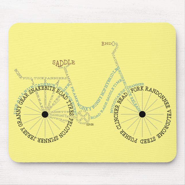 Cycle Bike Cykling Cycling Ord Art Musmatta (Framsidan)