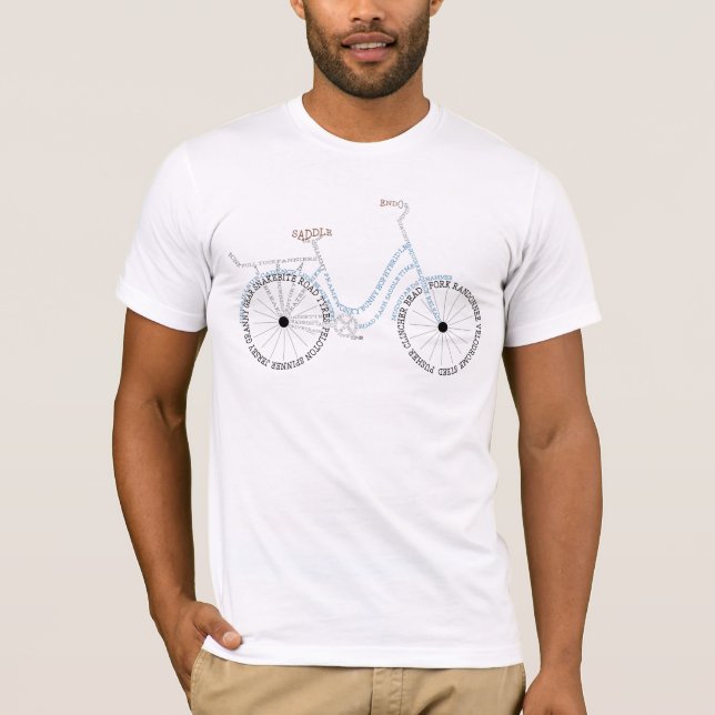 Cycle Bike Cykling Cycling Ord Art T-shirt (Framsida)