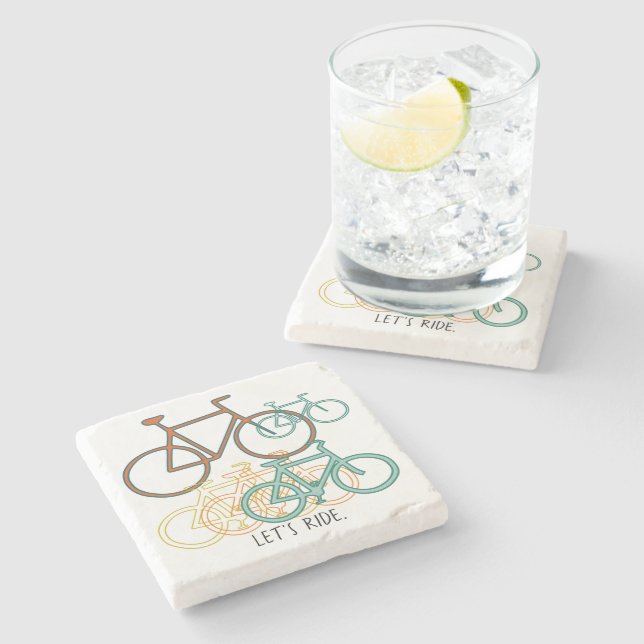 Cycle Collage Låt oss Ride Stenunderlägg (Sidan)