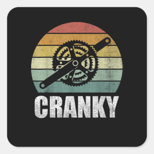 Cycle Cranky-gåvor cykling Älskare Cranky Fyrkantigt Klistermärke