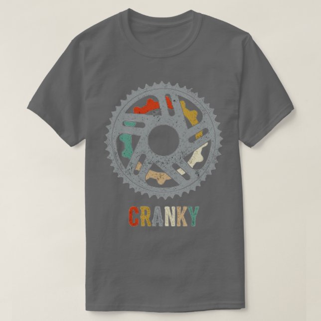 Cycle Cranky Retro Gift för cykling av Älskare T Shirt (Design framsida)