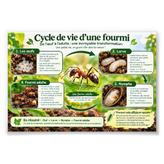 cycle de vie d'une fourmi fototryck