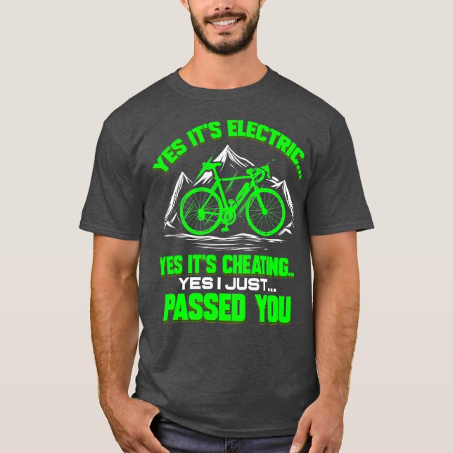Cycle E Bike Funny Gift for Cyclist Electric T Shirt (Framsida)