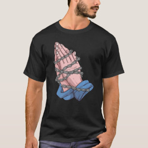 Cycle Faith Praying Händer med cykelkedja T Shirt