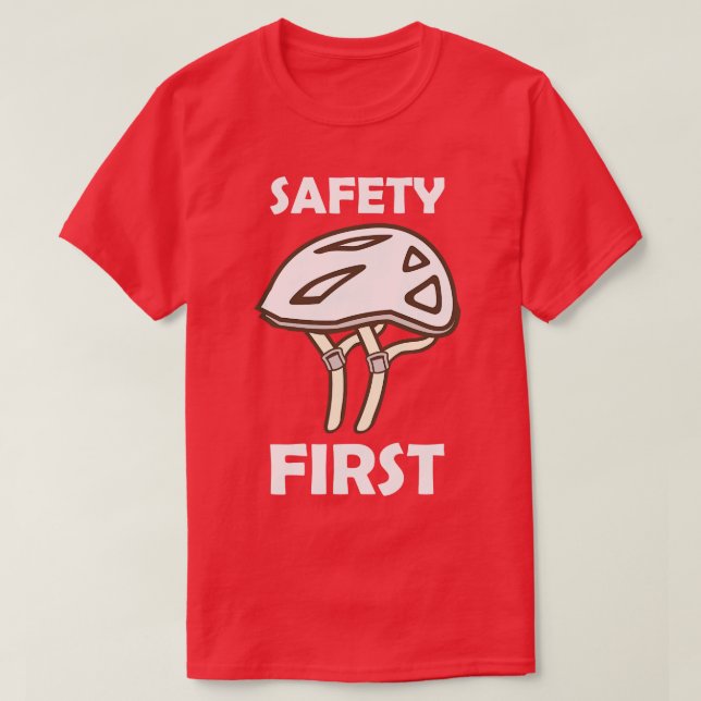 Cycle Helmet Safety First T Shirt (Design framsida)