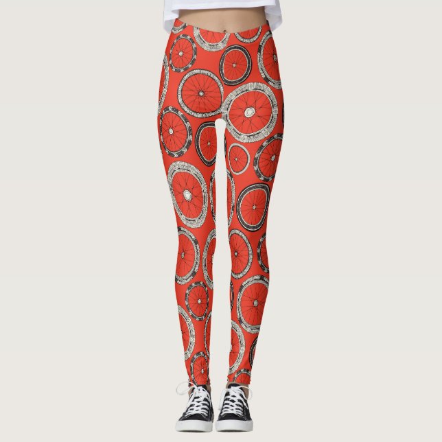 Cycle hjul fire orange leggings (Framsida)