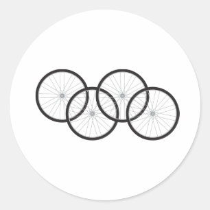 Cycle Hjul Runt Klistermärke