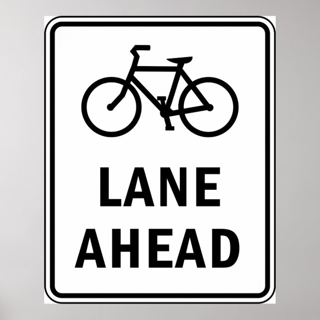 Cycle Lane Ahead Sign Cycling Road Safety Poster (Framsidan)