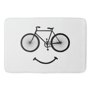 Cycle och Smile T-Shirt Bicycling Tee Shirt Blac Badrumsmatta