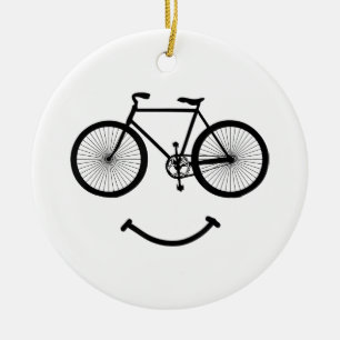 Cycle och Smile T-Shirt Bicycling Tee Shirt Blac Julgransprydnad Keramik