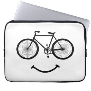 Cycle och Smile T-Shirt Bicycling Tee Shirt Blac Laptop Fodral