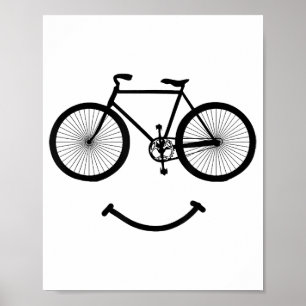 Cycle och Smile T-Shirt Bicycling Tee Shirt Blac Poster