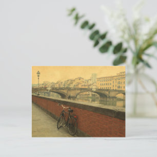 Cycle on Ponte Vecchio Postcard - Charming Italien Vykort
