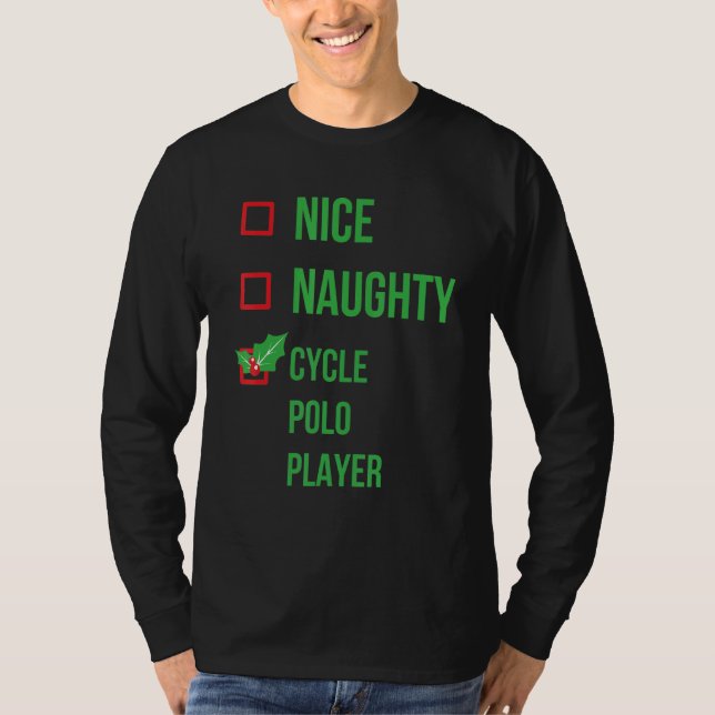 Cycle Polo Player Funny Pajama-jul T Shirt (Framsida)