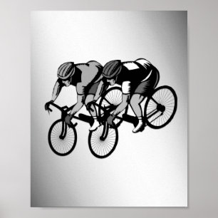 Cycle Racers Silver Poster