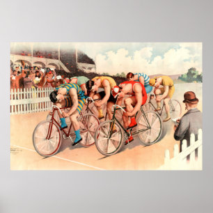 Cycle Tävling 1895 Chromolithograph Poster
