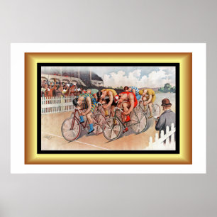 Cycle Tävling A Peloton 6 cyklister Paris 1895 Poster