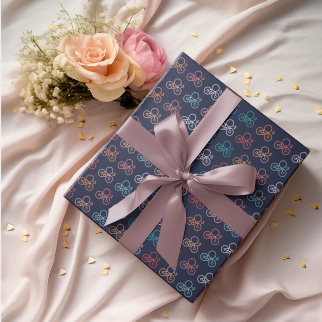Cycle Tecknad Mönster Presentpapper (bicycle cartoon birthday packing gift wrap,gift wrapping paper,return gift wrap paper,paper gift)