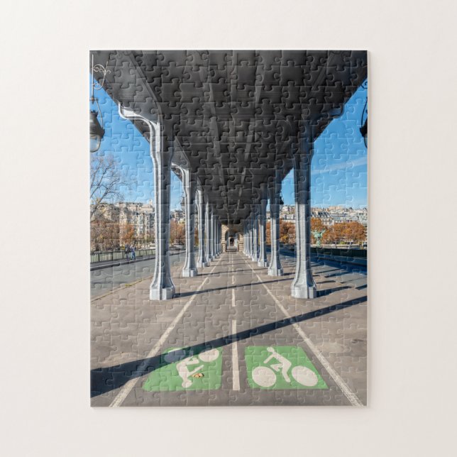 Cycle Väg på punkten Bir-Hakeim - Paris, Frankrike Pussel (Vertikal)