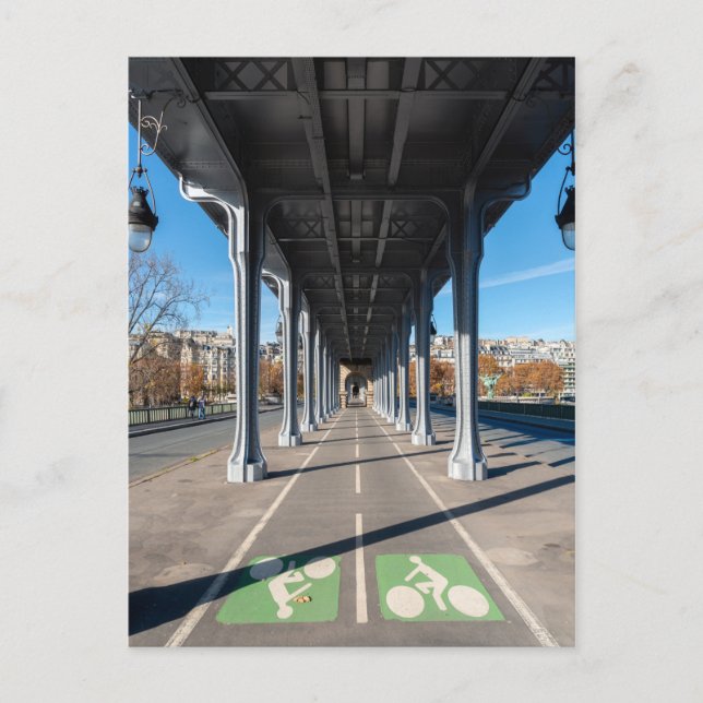 Cycle Väg på punkten Bir-Hakeim - Paris, Frankrike Vykort (Framsida)