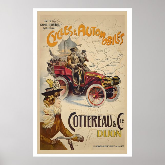 Cycles and Automobiles Cottereau et Cie, Dijon Poster (Framsidan)