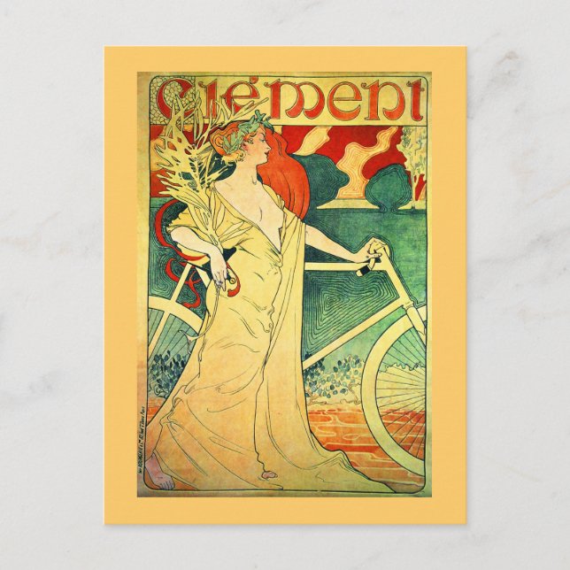 Cycles Clément Vintage Bicycle Poster Vykort (Framsida)
