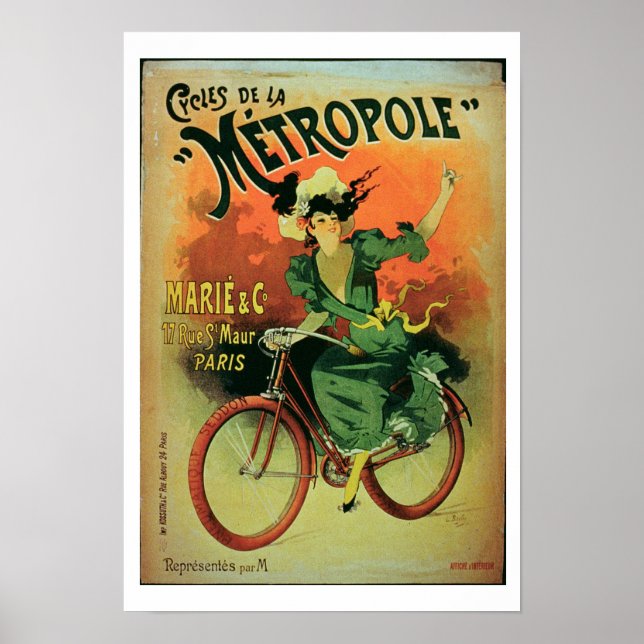 "Cycles de La Metropole", Marie & Co. (färg lith) Poster (Framsidan)