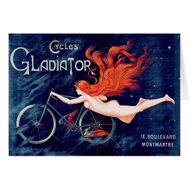 Cycles Gladiator, Georges Massias Hälsningskort (Framsidan Horizontal)