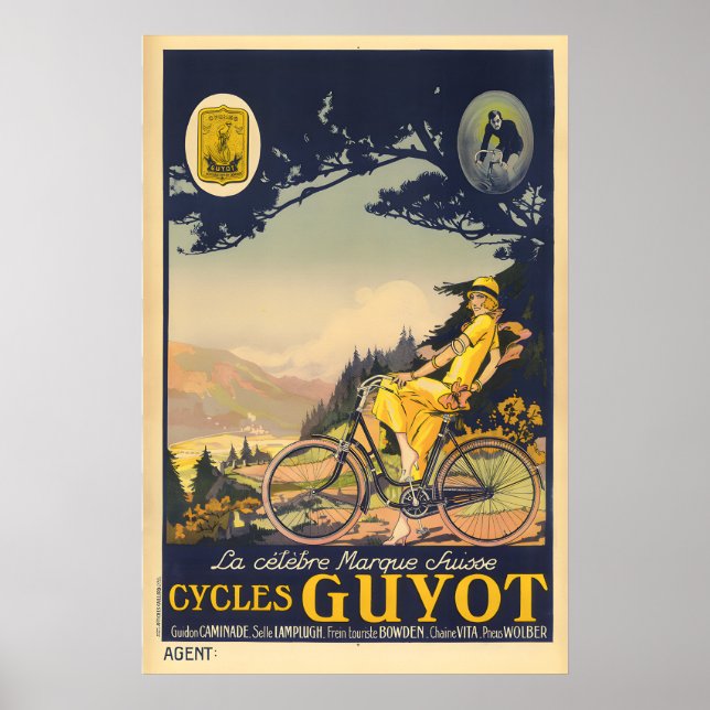 Cycles Guyot Vintage Cykel Affisch (Framsidan)