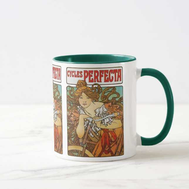 Cycles Perfecta, Alphonse Mucha Art nouveau Mugg (Höger)