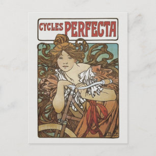 Cycles Perfecta, Alphonse Mucha Art Nouveau Vykort