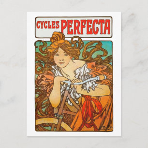 Cycles Perfecta, Alphonse Mucha Art nouveau Vykort