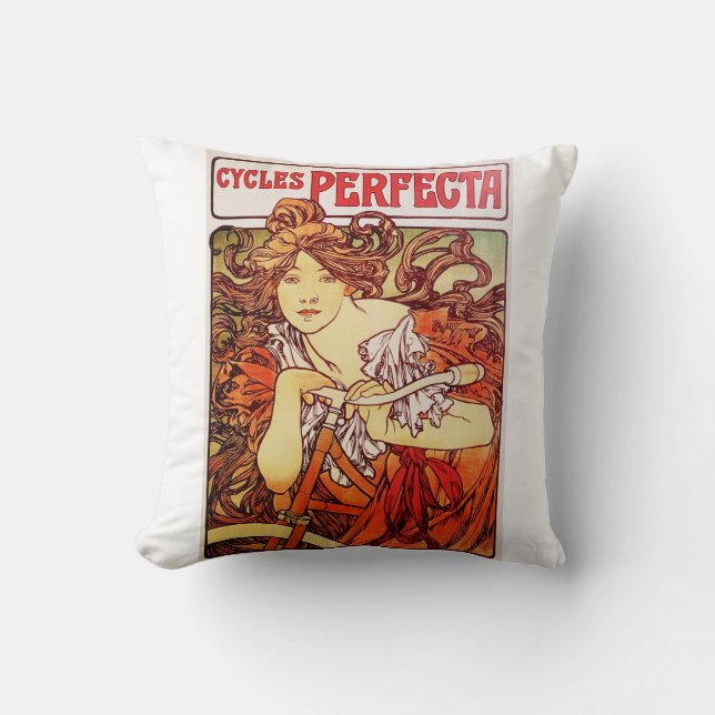 Cycles Perfecta av Alphonse Mucha Kudde (Framsida)