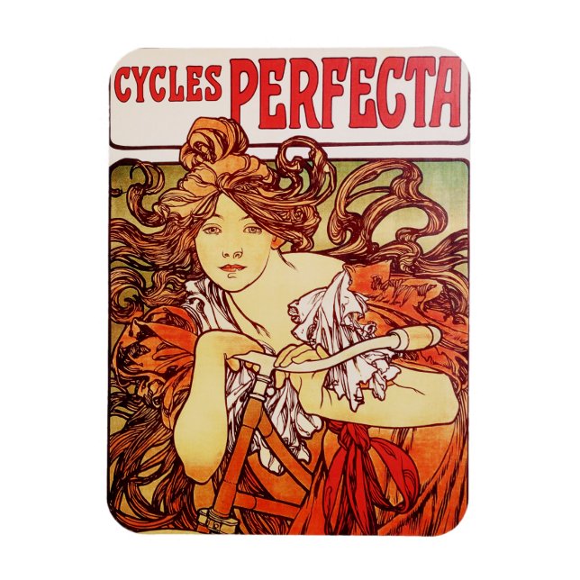 Cycles Perfecta av Alphonse Mucha Magnet (Vertikal)