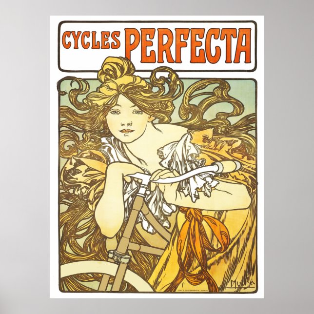 Cycles Perfecta av Alphonse Mucha Poster (Framsidan)