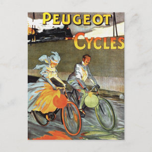 Cycles Peugeot Vintage Bicycle Art Vykort