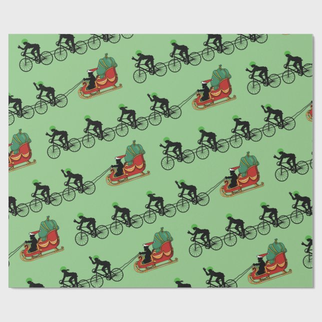 Cycles Pulling Santa's Sleigh Presentpapper (Platt)