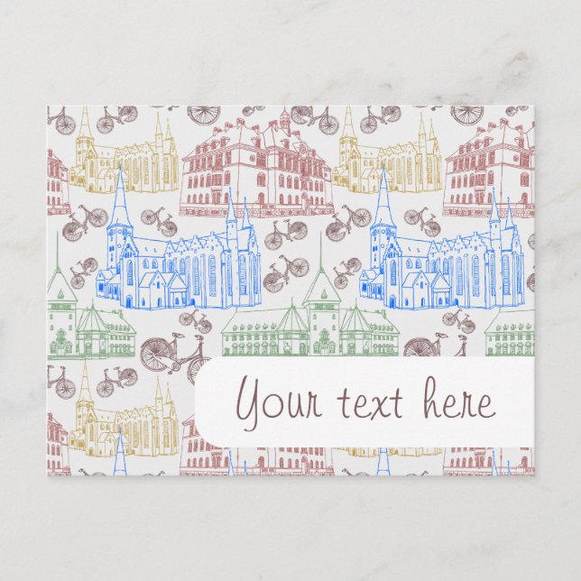 Cycling Aarhus, mönstrad Vykort (Framsida)