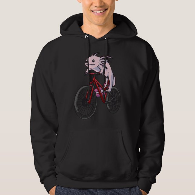 Cycling Axolotl Cyclist Bike for Women Men Kids Hoodie (Framsida)